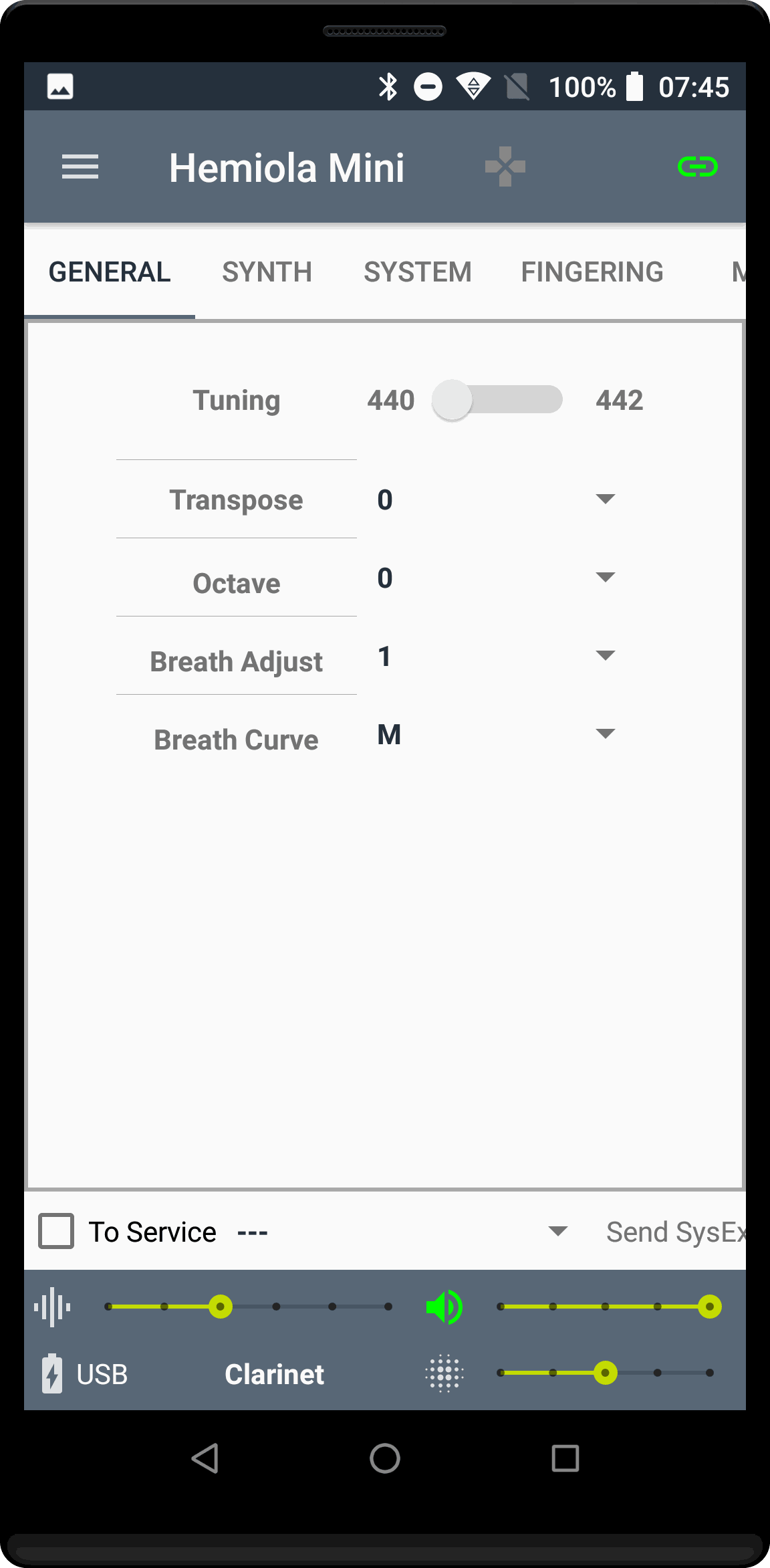Roland Aerohone Mini - Hemiola Mini app preview - General control